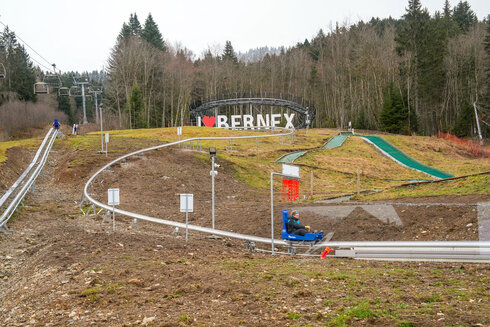Year-round tobogganing fun with a view of the Alps in Auvergne-Rhône-Alpes (France)